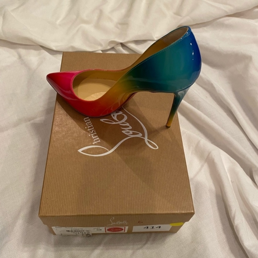 Christian Louboutin Vibrant Multicolor Stiletto Heels - Picture 4 of 7